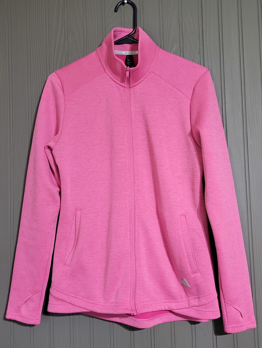 Adidas Long Sleeve Full Zip Athletic Track Jacket Pockets Pink Women's Medium